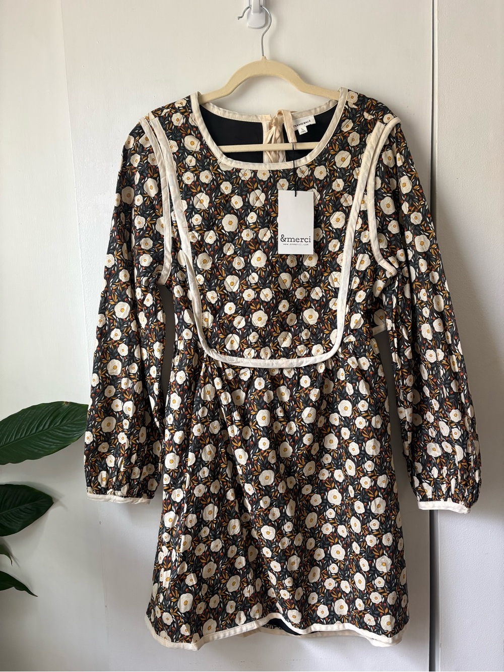 &Merci Quilted Floral Mini Dress NWT